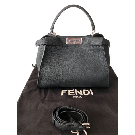 black leather fendi purse|Fendi clutch purses black.